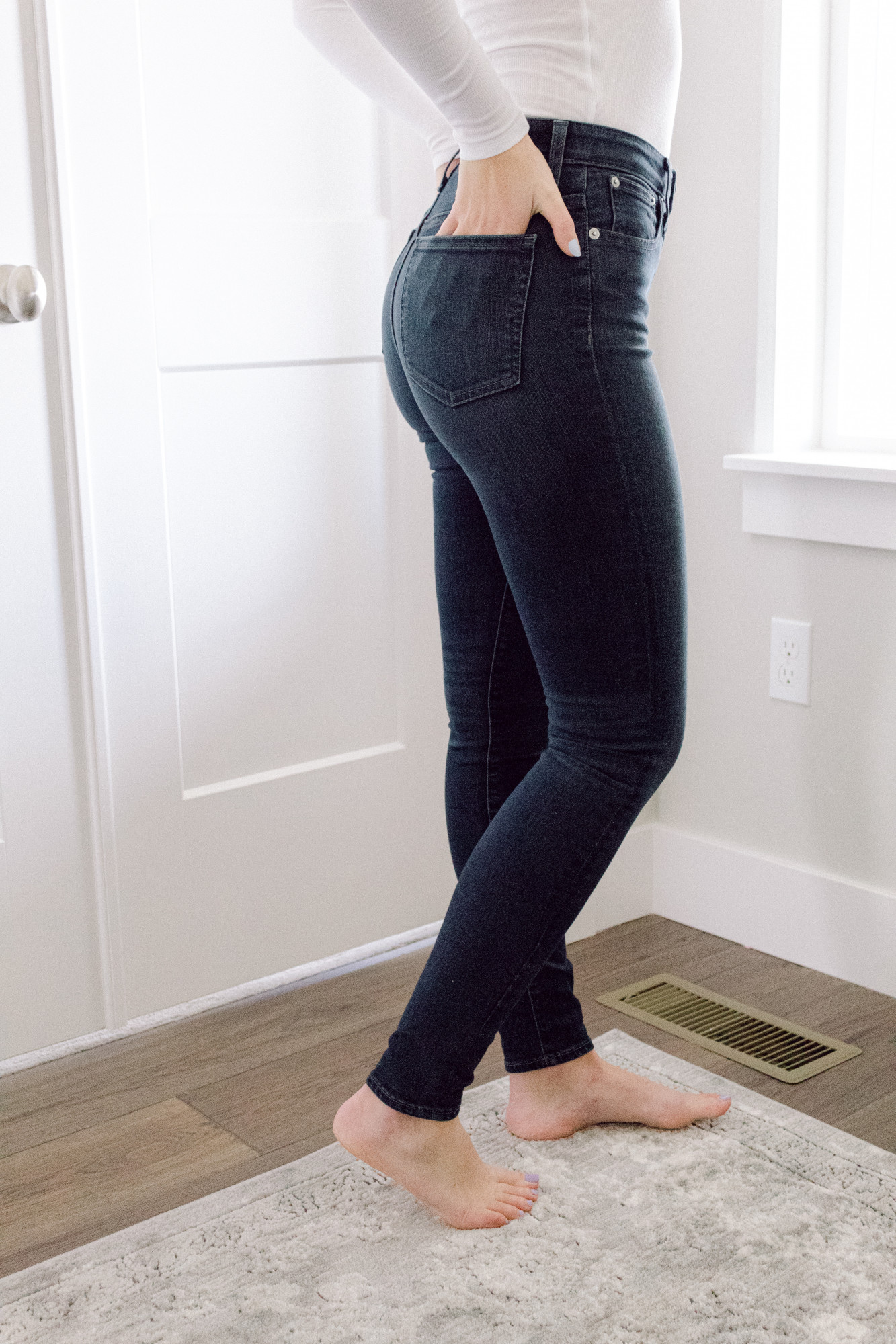 girl wearing jeans