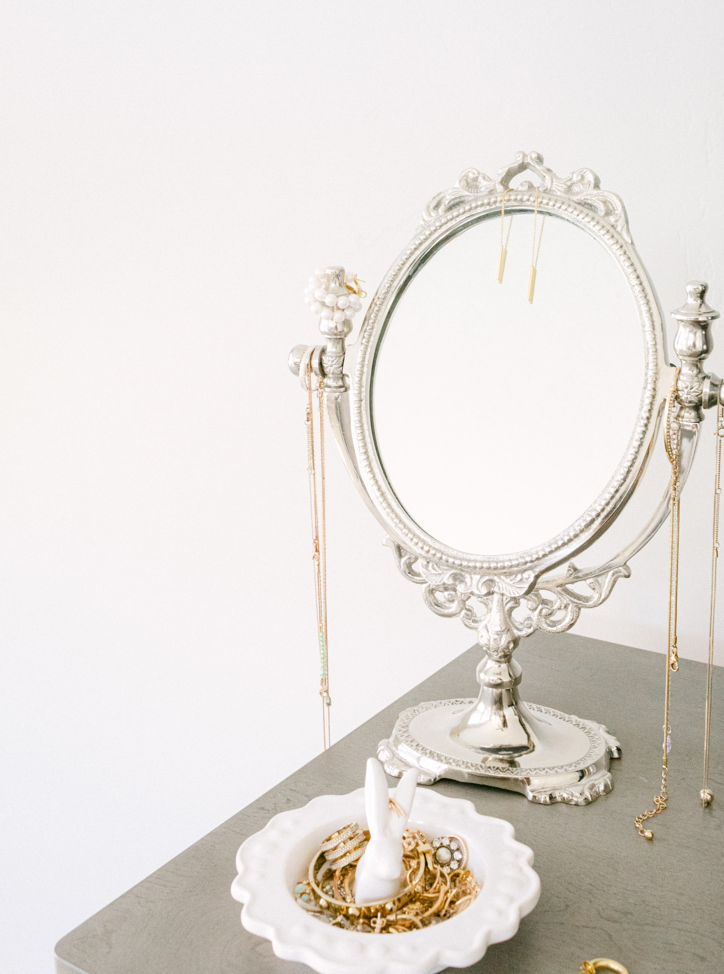 mirror with jewelry