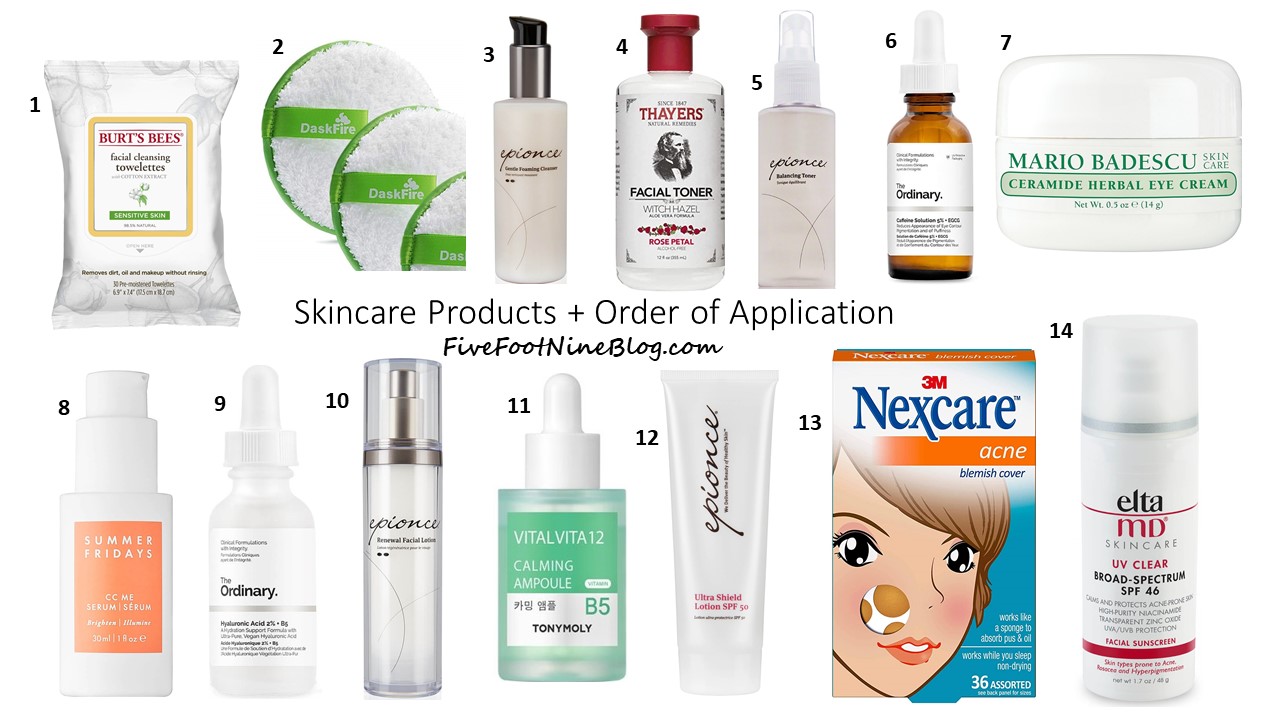 collage of skincare products