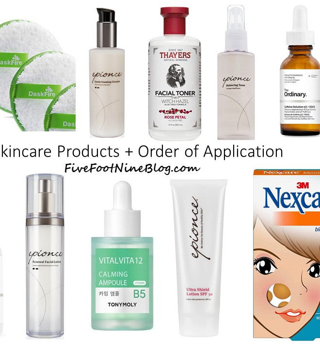 collage of skincare